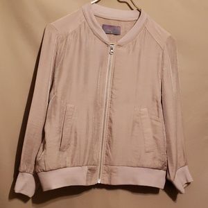 PAPER DOLL BEIGE ZIP RAYON/NYLON CROP JKT SZ L
